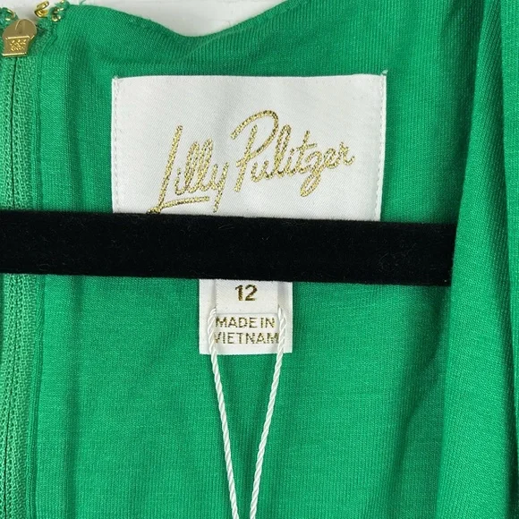 NWT Lilly Pulitzer Odella V neck midi dress Brazilian green sz 12 - Picture 4 of 8